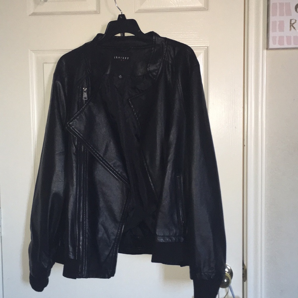 Black leather jacket